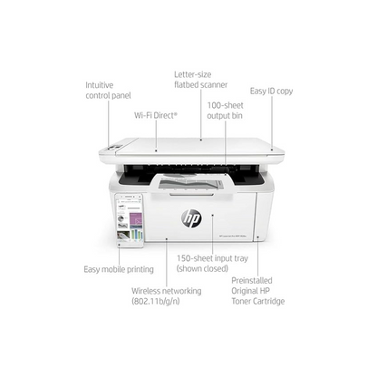 HP LaserJet Pro MFP M28w Laser Printer W2G55A Compact All-in-One Monochrome Printer with Wireless Connectivity and Versatile Functionality